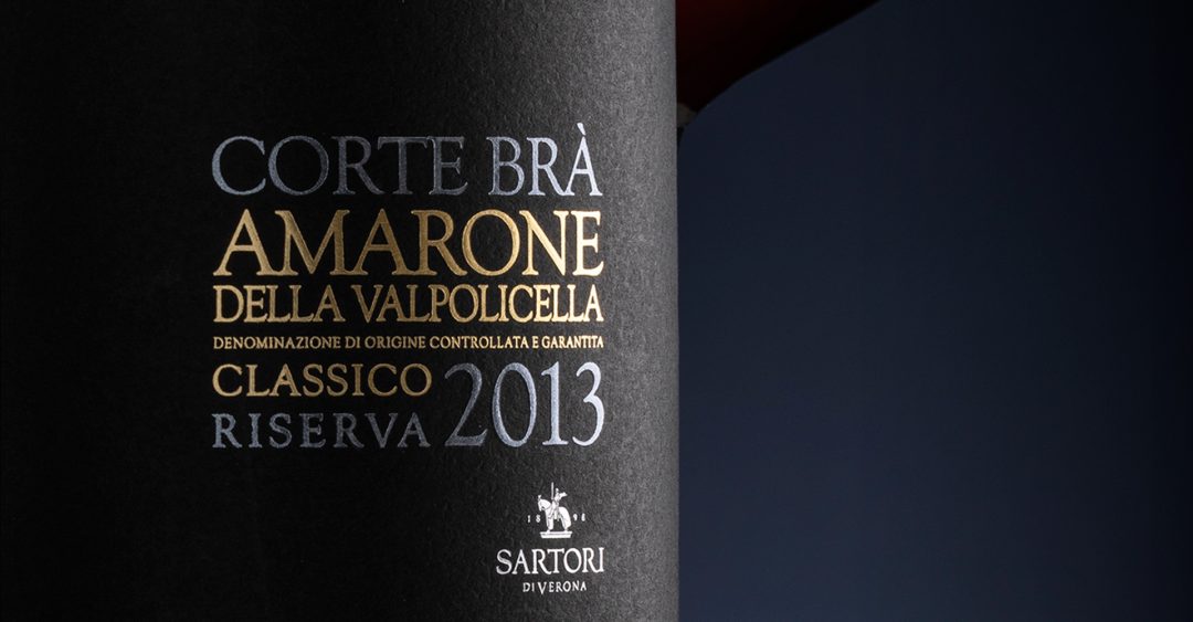 Sartori di Verona. Etichetta Amarone Corte Brà